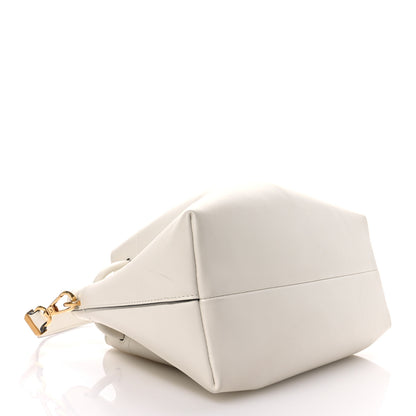 Jimmy Choo Smooth Shiny Calfskin Cinch M Bucket Bag White 4 of 12