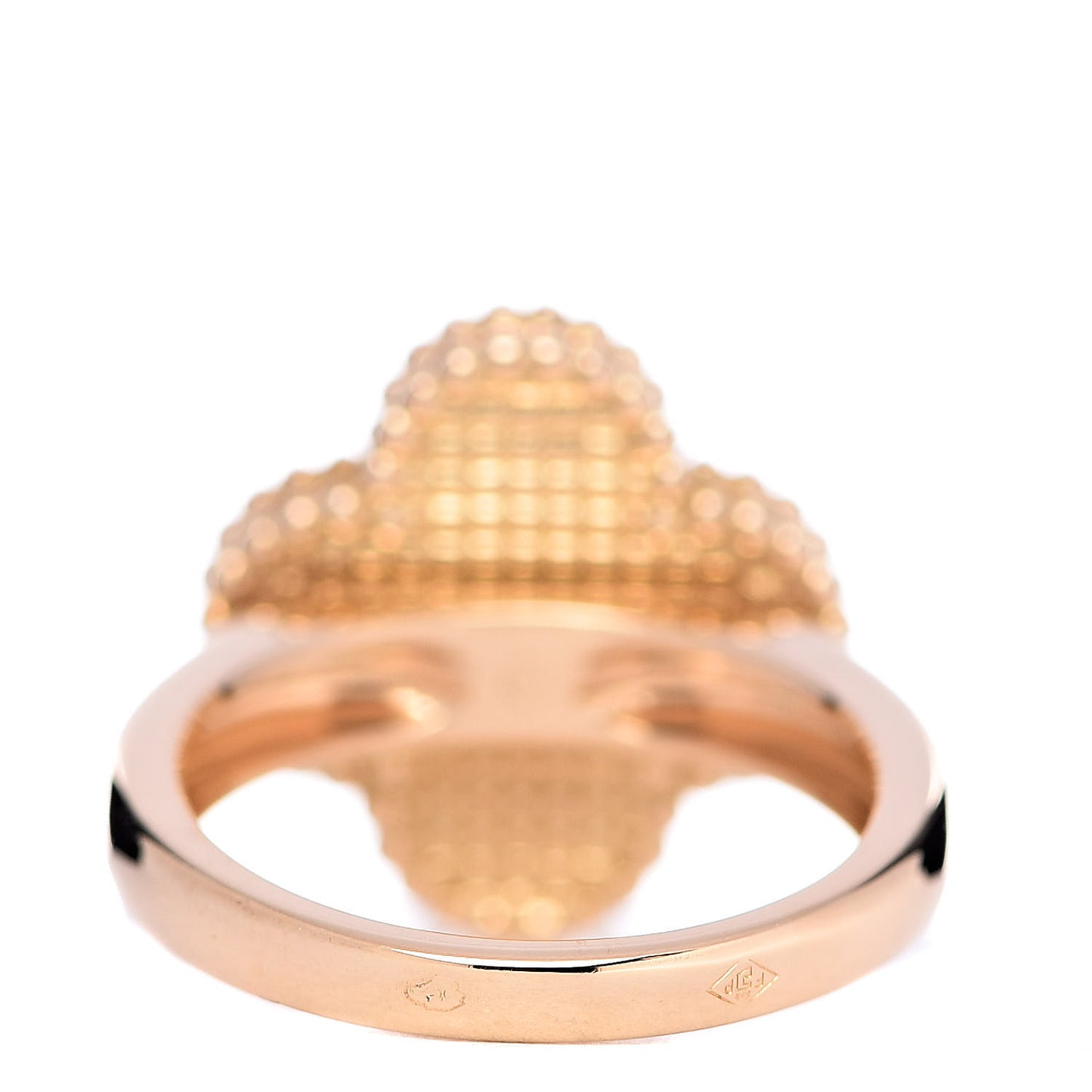 18K Yellow Gold Black Onyx Diamond Vintage Alhambra Ring 47 4