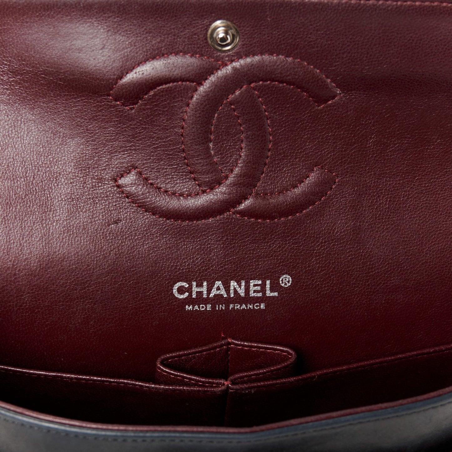 Lambskin Quilted Medium Double Flap Black