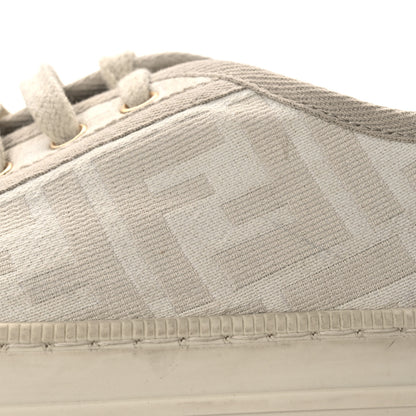 Fendi Woven Fabric FF Womens Domino Low Top Sneakers 39 White Beige 11 of 14
