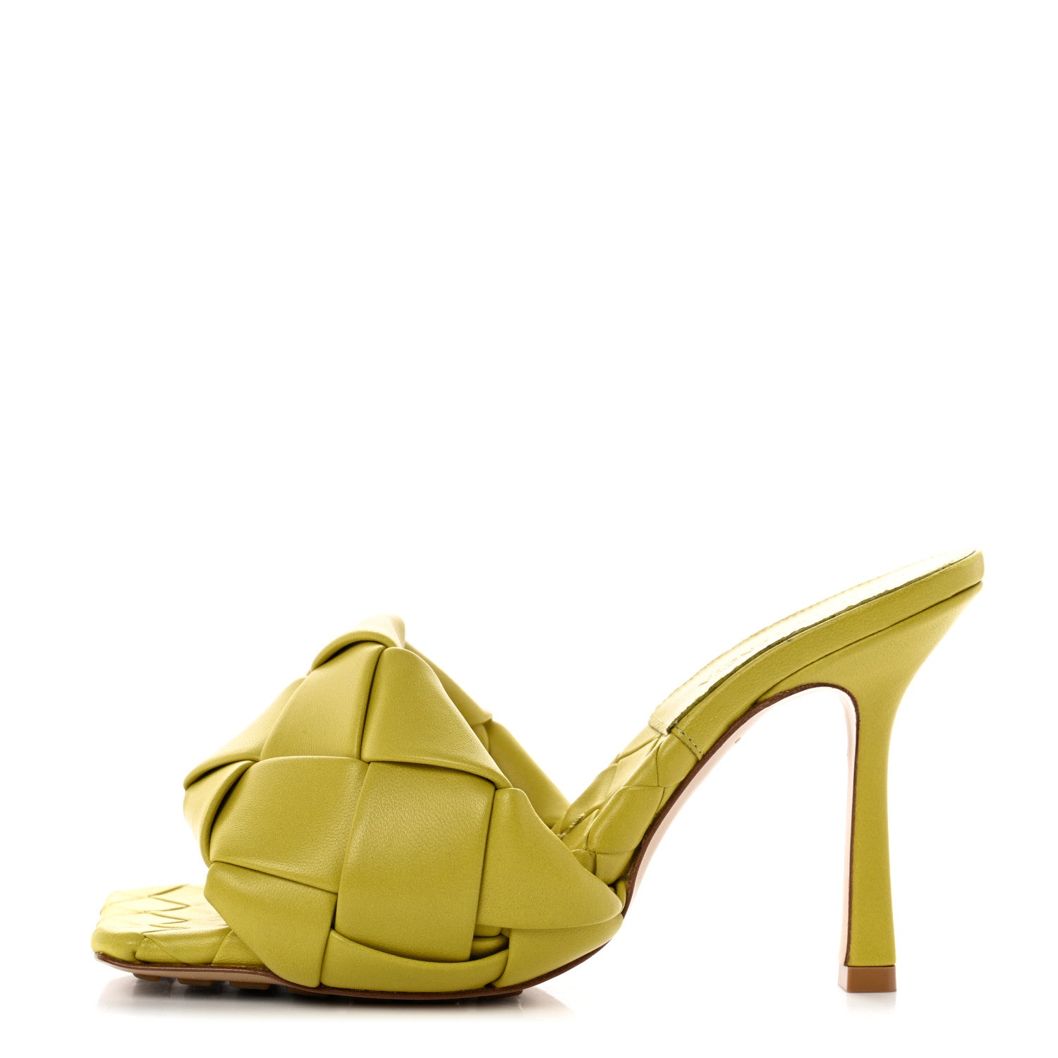 Bottega Veneta Nappa Maxi Intrecciato Lido 90mm Mule Sandals 35.5 Acid 1 of 9