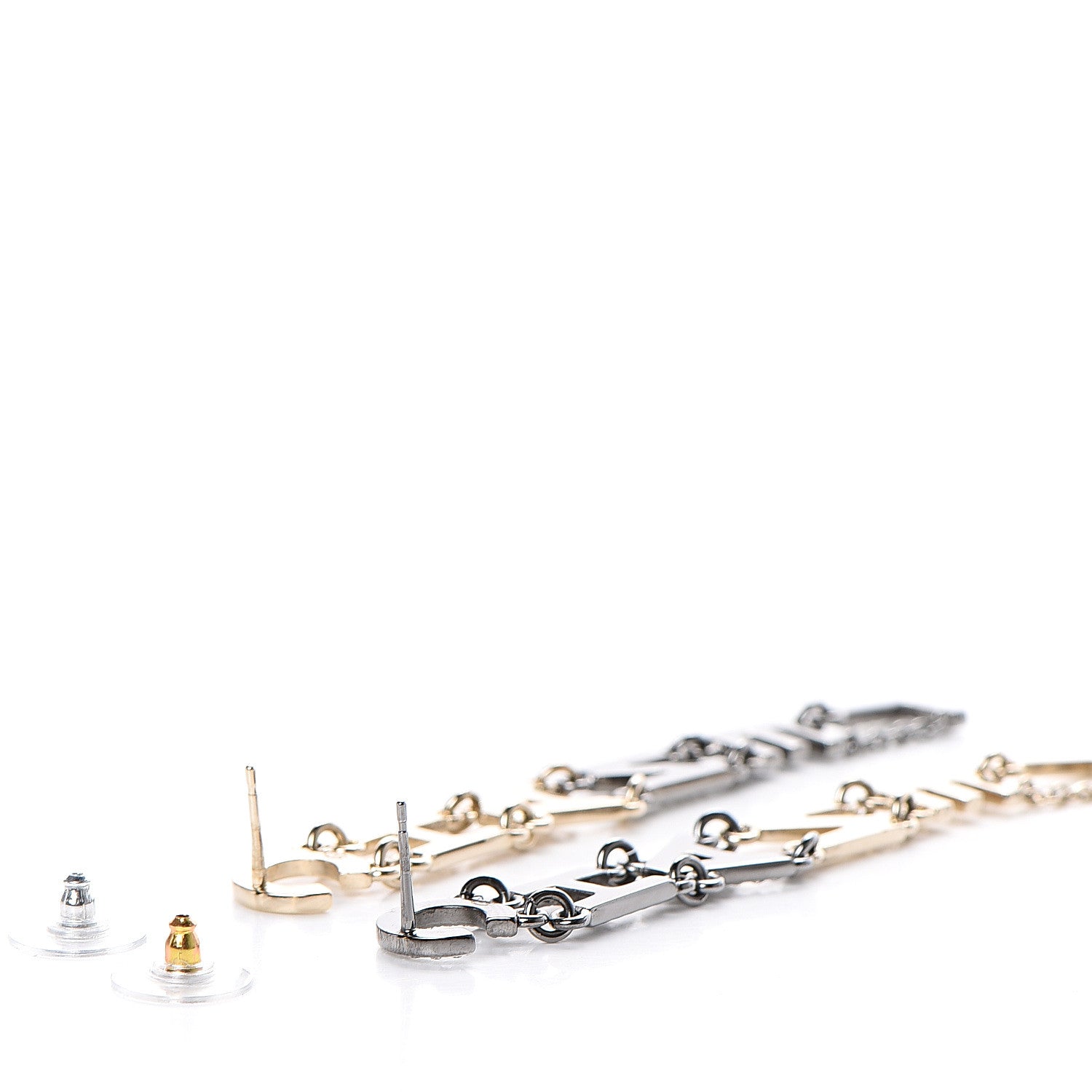 Chanel Crystal Pearl Bright Young Things Earrings Gold Ruthenium 3 of 4