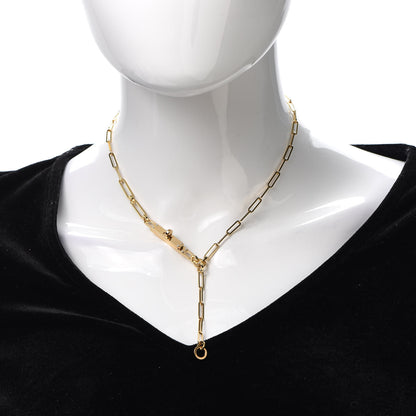 Hermes 18K Yellow Gold Diamond PM Kelly Chaine Lariat Necklace ST 2 of 5
