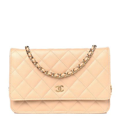 Chanel Caviar Quilted Wallet On Chain WOC Beige 1 of 14