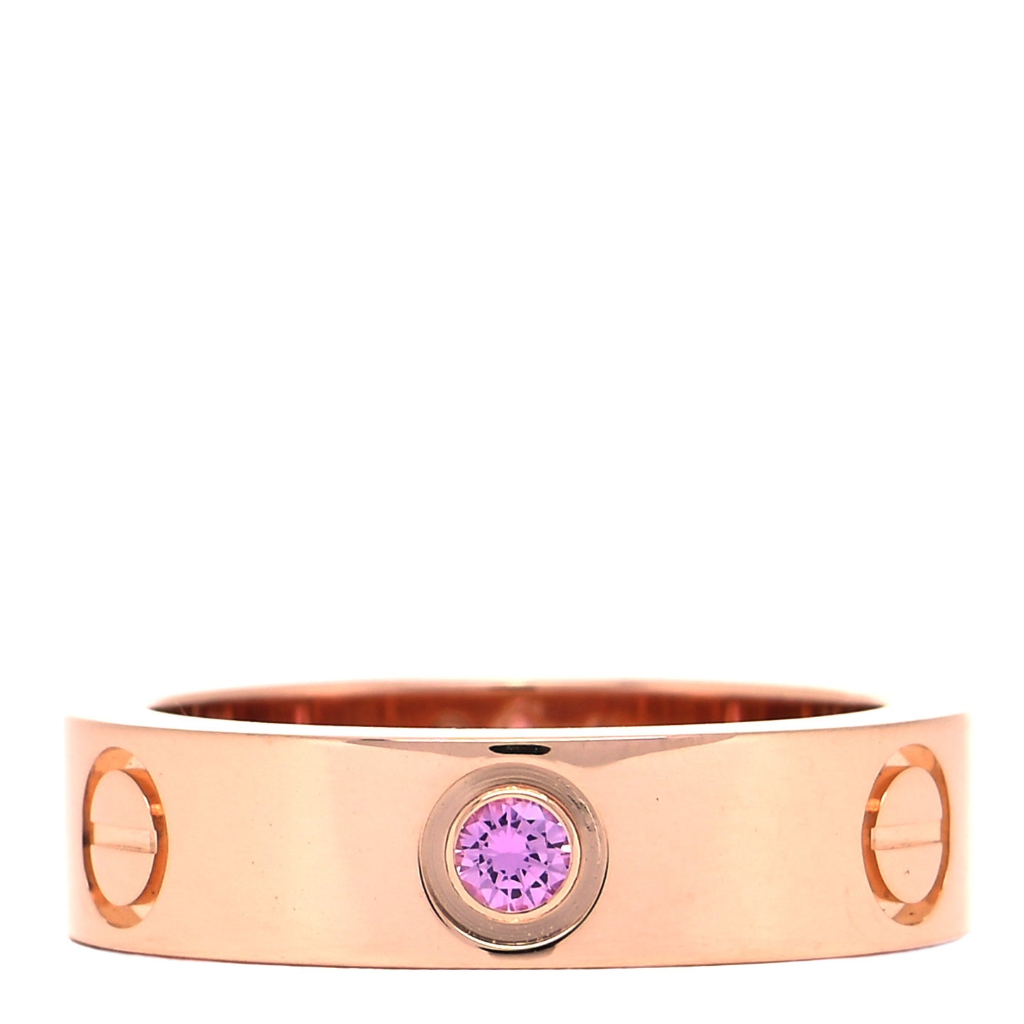 18K Pink Gold Pink Sapphire 5.5mm LOVE Ring 54 6.75