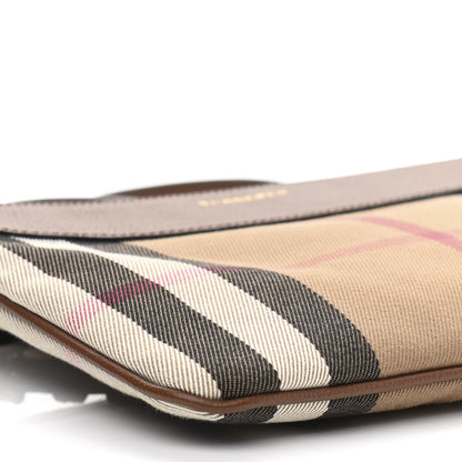Burberry House Check Derby Peyton Crossbody Clutch Bag Tan 9 of 10