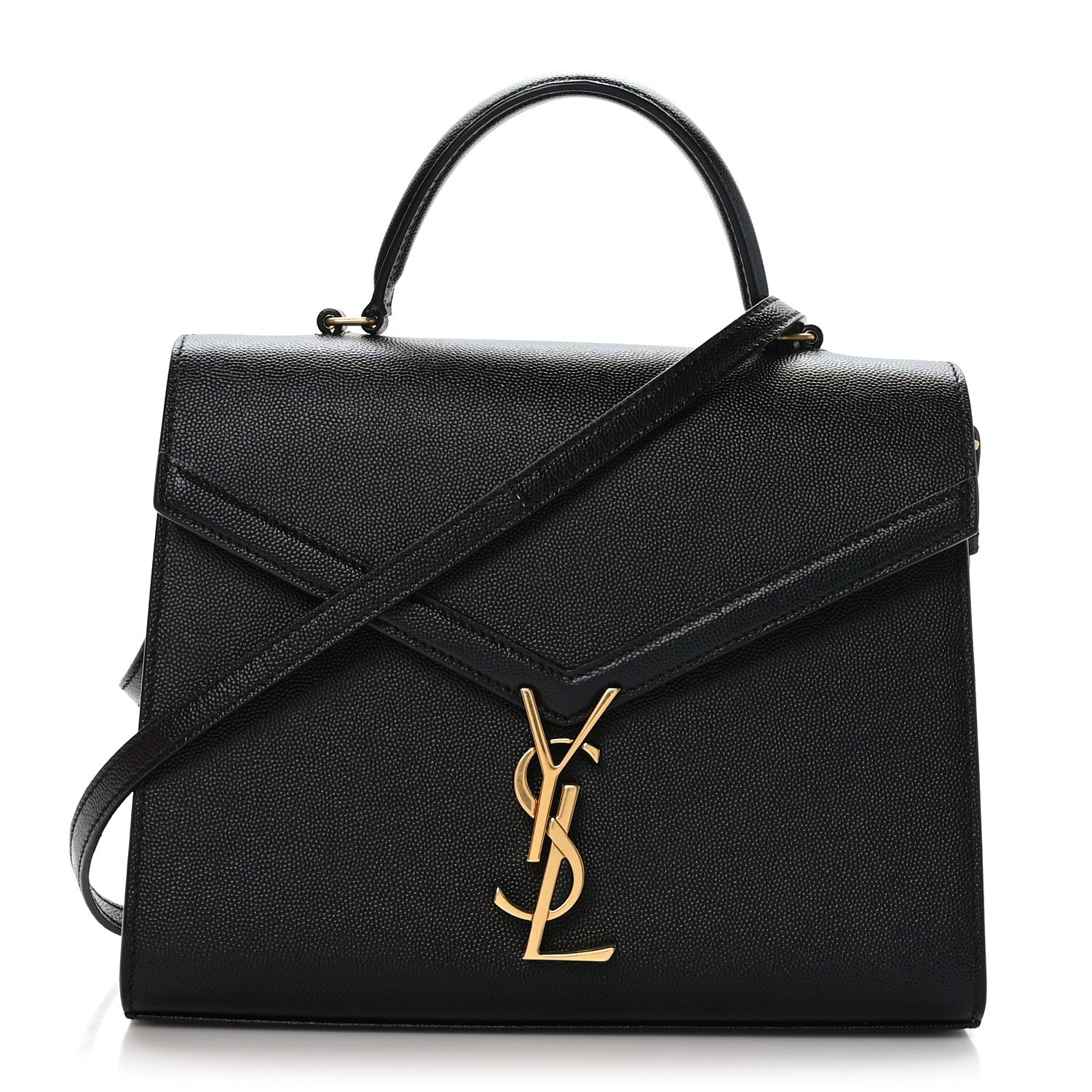 Saint Laurent Grain de Poudre Medium Classic Monogram Cassandra Top Handle Black 1 of 10