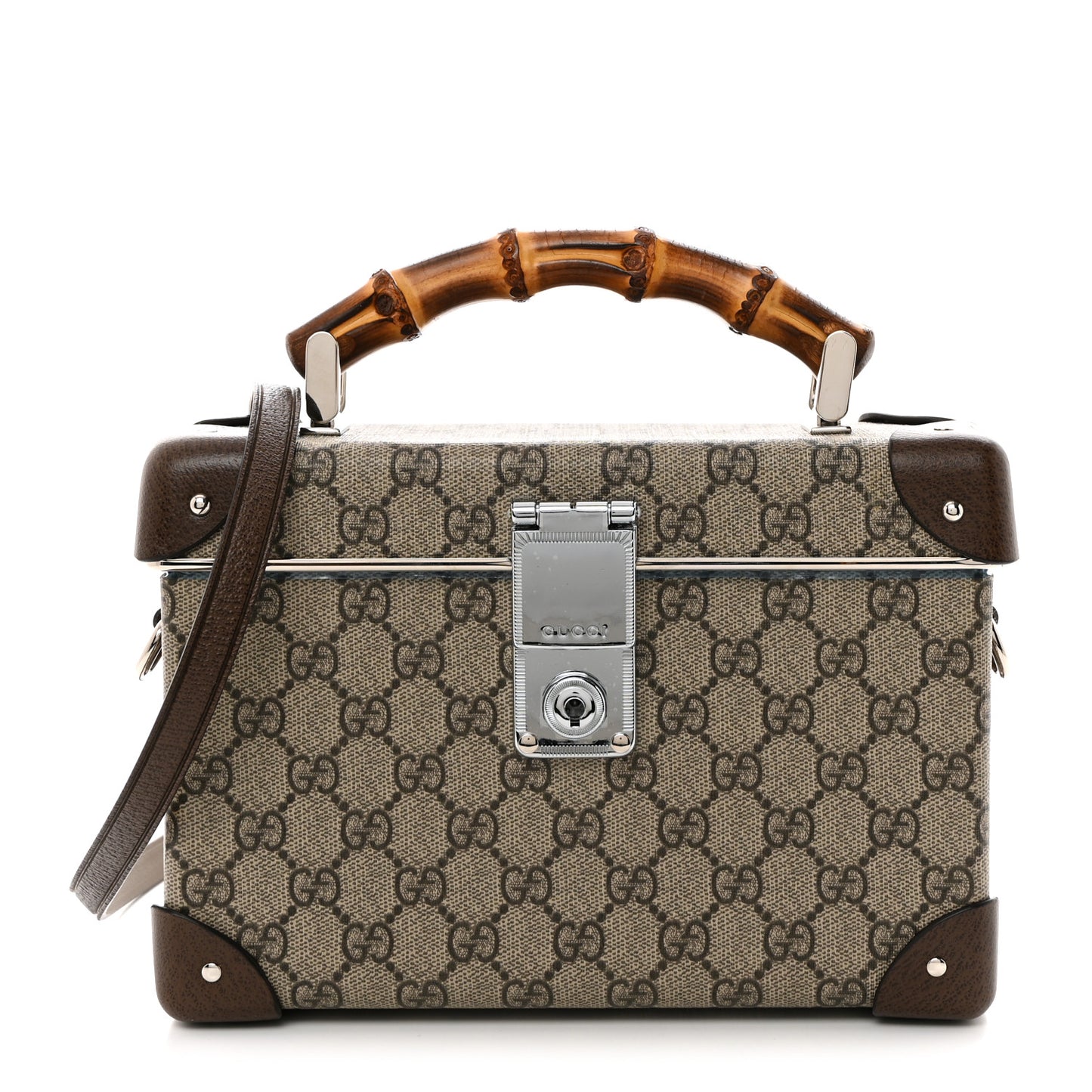 GG Supreme Monogram Globe-Trotter Beauty Case Brown