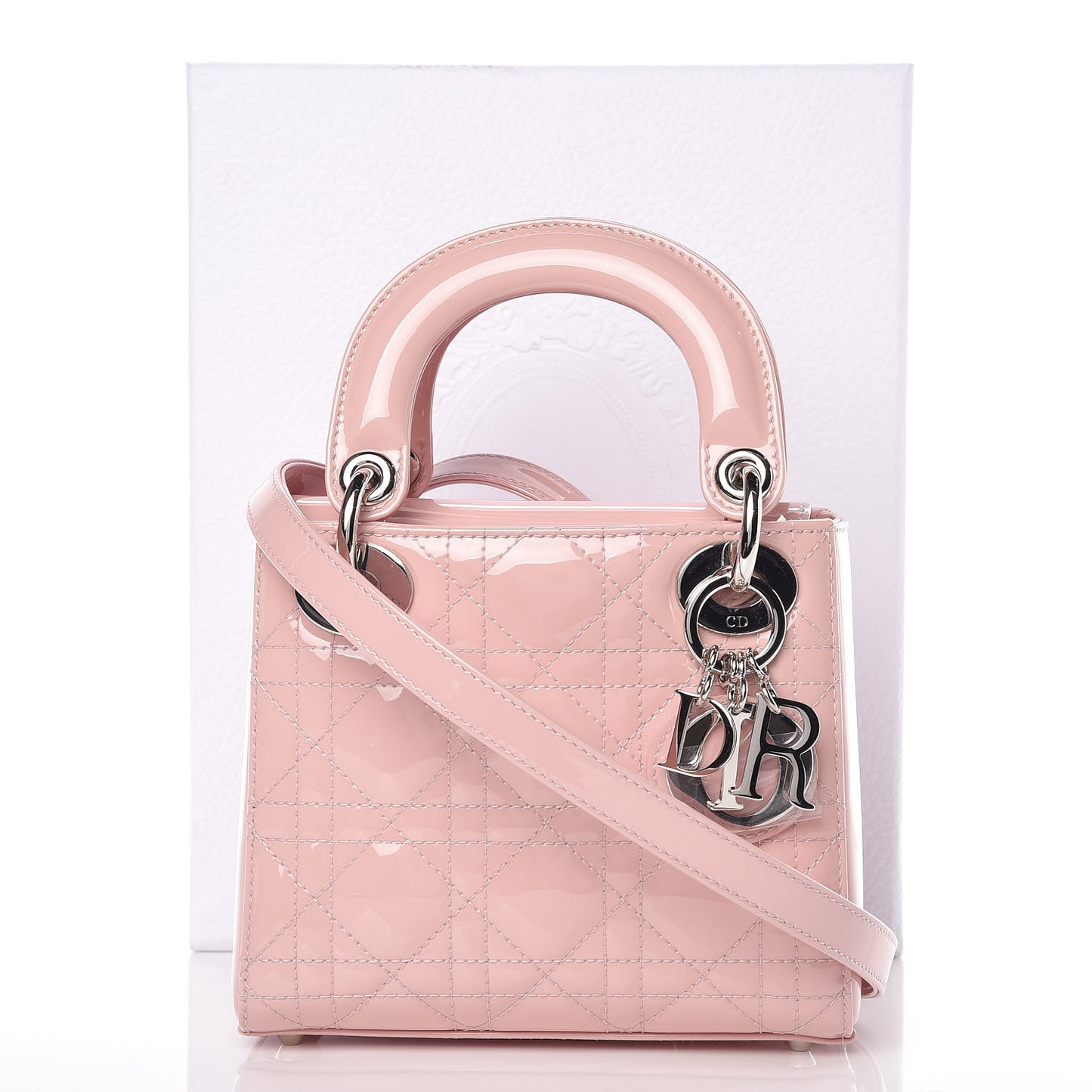 Patent Cannage Mini Lady Dior Pink
