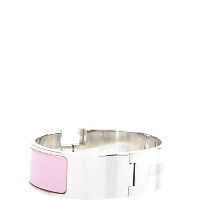 Hermes Enamel Wide Clic Clac H Bracelet GM Rose Nacarat 3 of 5