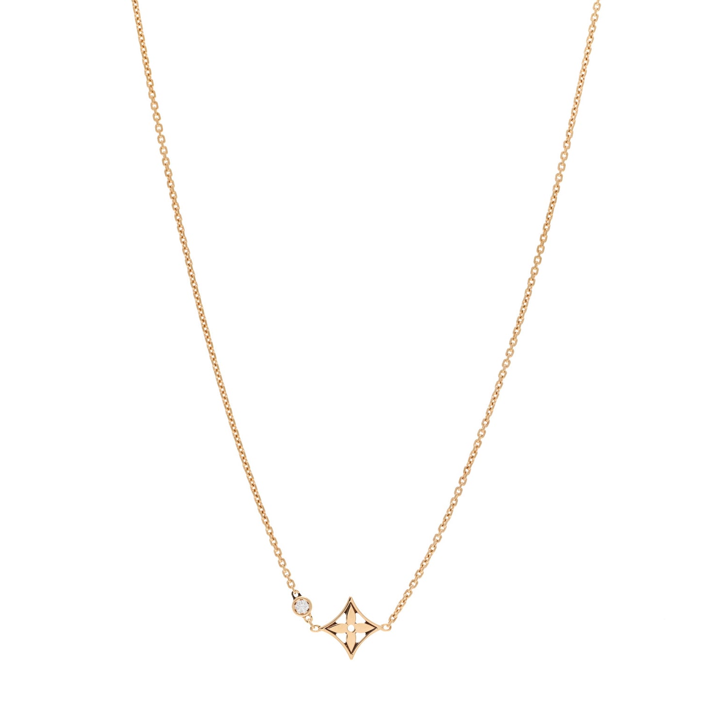18K Yellow Gold Diamond Idylle Blossom Pendant Necklace