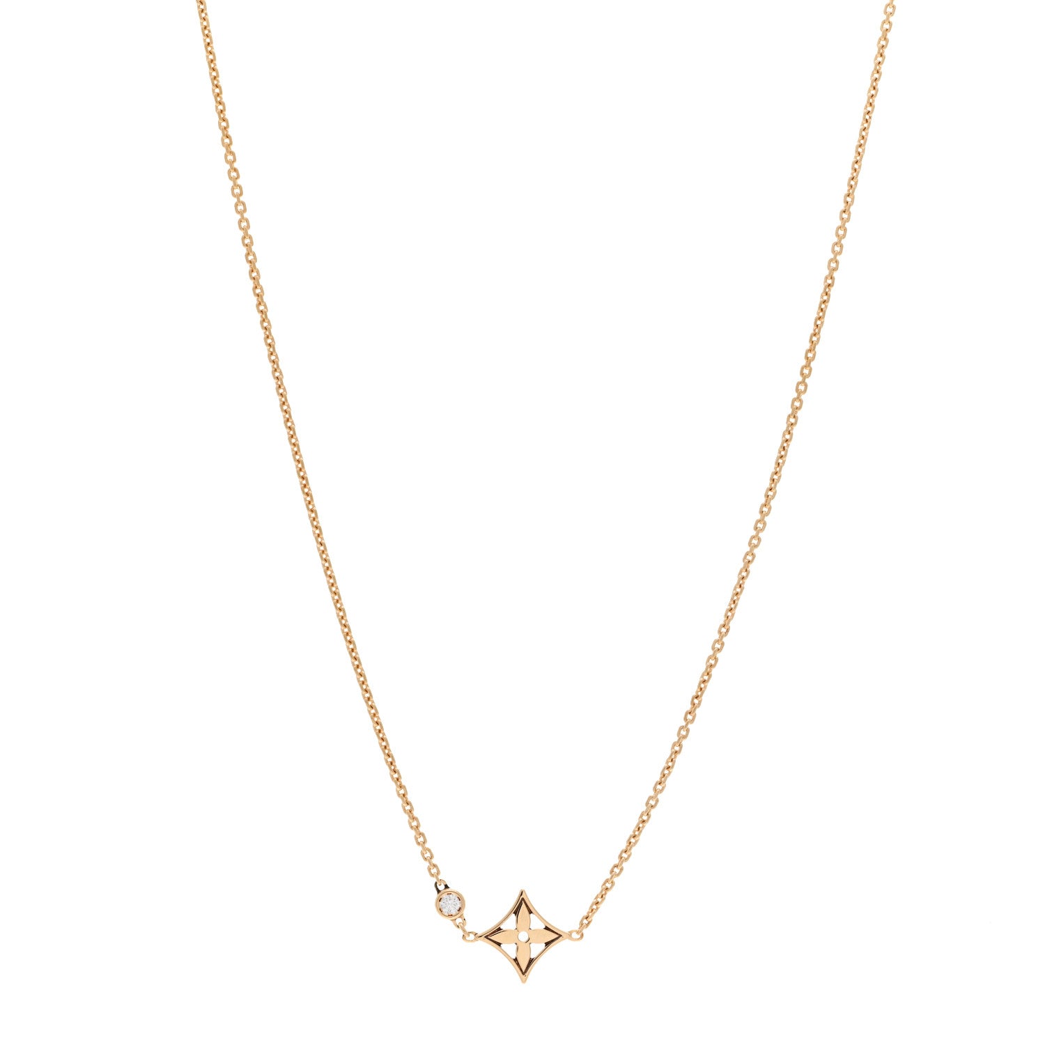 Louis Vuitton 18K Yellow Gold Diamond Idylle Blossom Pendant Necklace 1 of 4