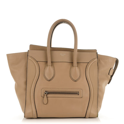 Celine Drummed Calfskin Mini Luggage Dune 1 of 14