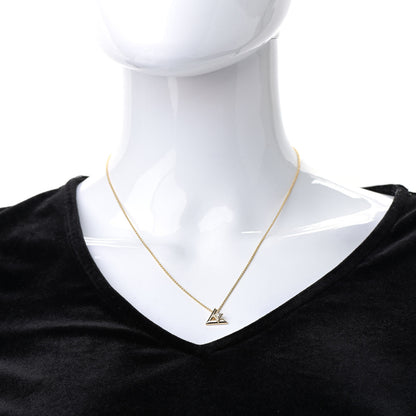 Louis Vuitton 18K Yellow Gold Diamond Small LV Volt One Pendant Necklace 2 of 5