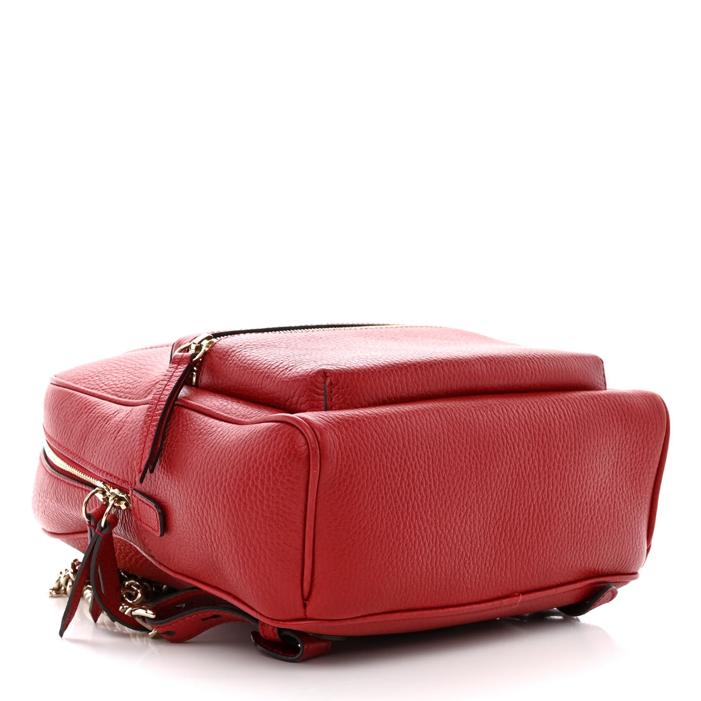 Pebbled Calfskin Soho Chain Backpack Hibiscus Red