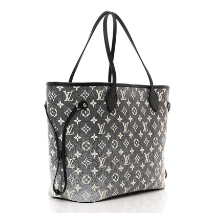 Louis Vuitton Denim Monogram Jacquard Neverfull MM Grey 4 of 10