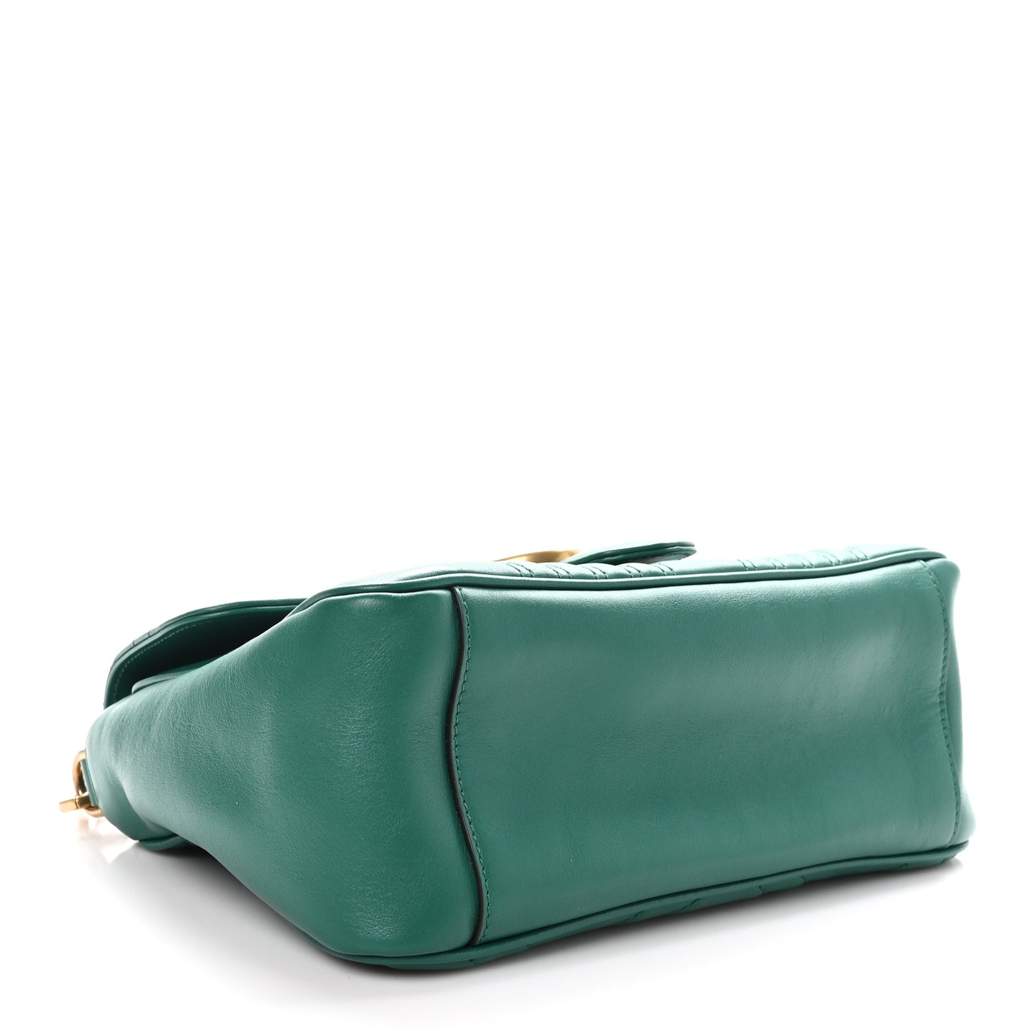 Calfskin Matelasse Small GG Marmont Top Handle Shoulder Bag Emerald