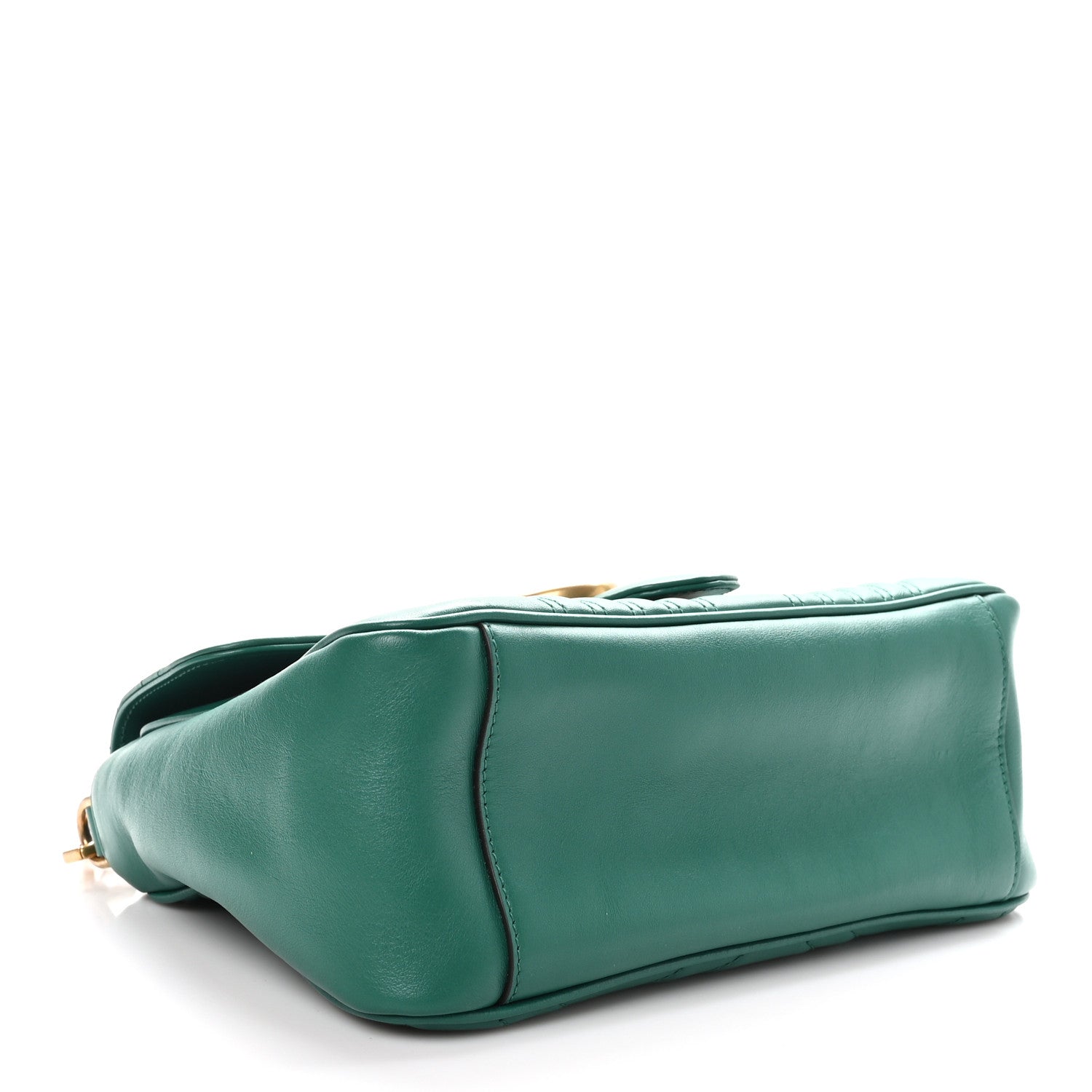 Gucci Calfskin Matelasse Small GG Marmont Top Handle Shoulder Bag Emerald 4 of 10