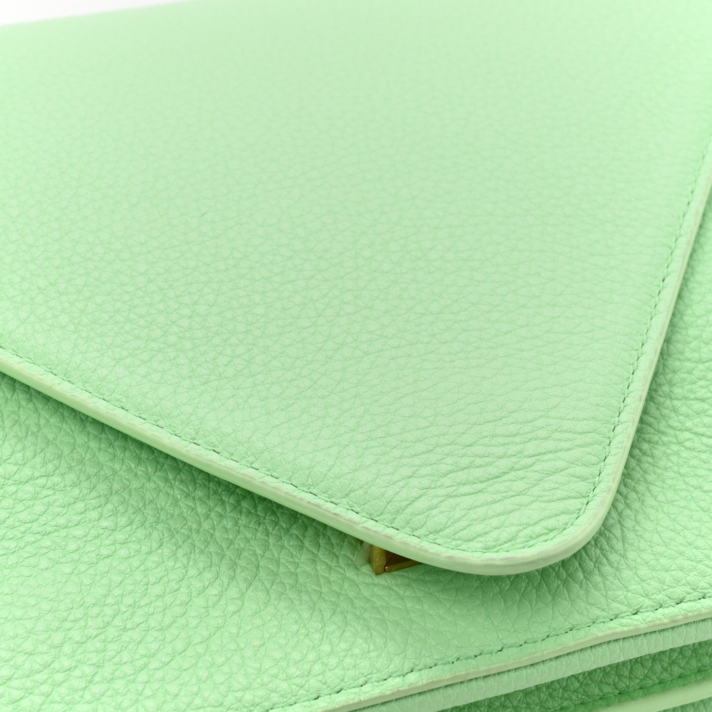 Calfskin Mount Envelope Bag Wasabi