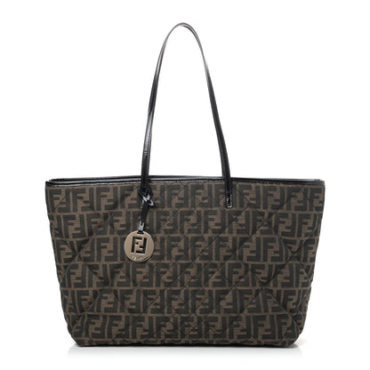 Fendi Zucca Quilted Medium Roll Tote Tobacco Black 1 of 9
