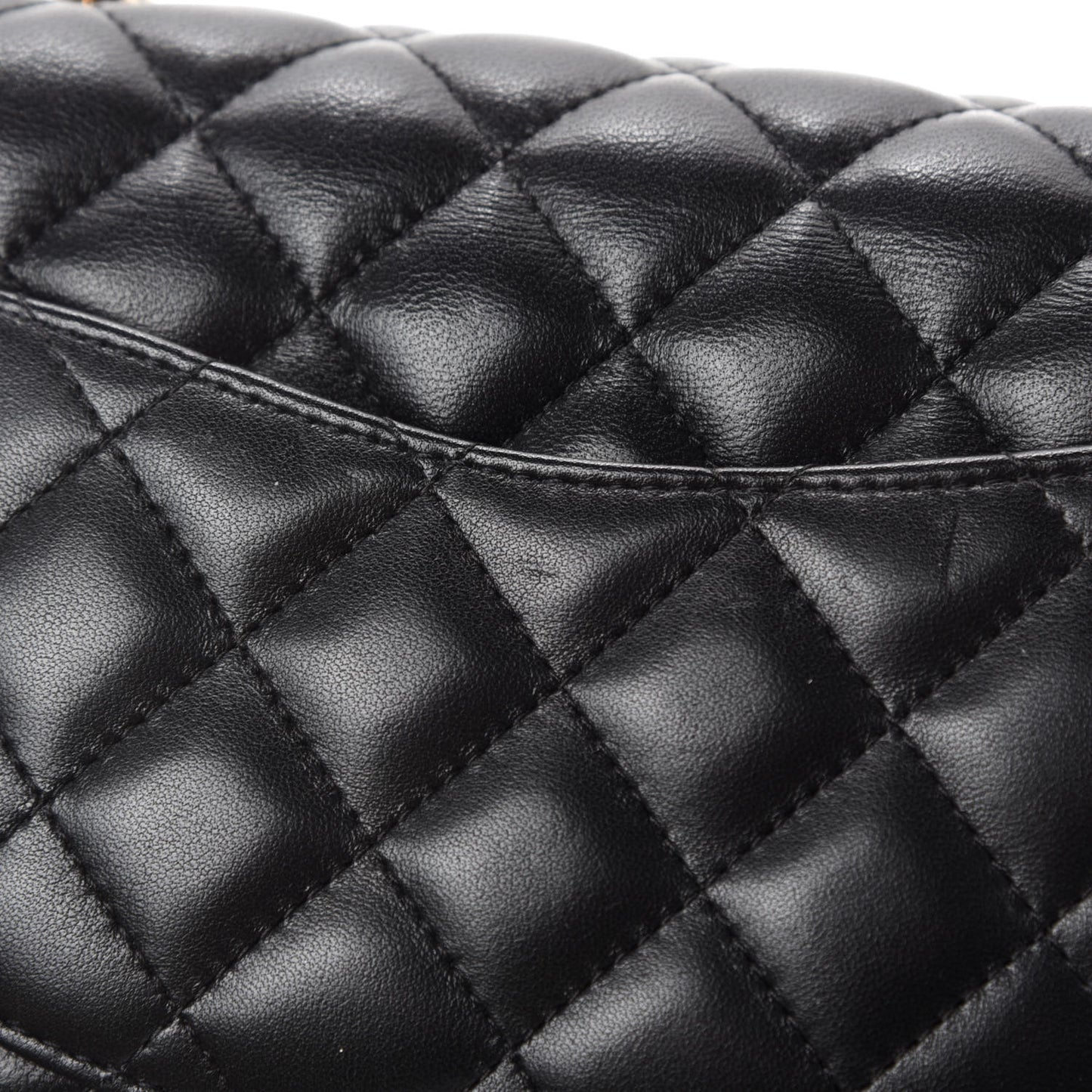 Lambskin Quilted Mini Square Flap Black