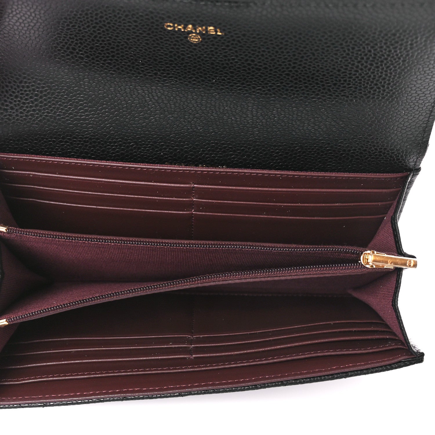 Chanel Caviar Quilted Large Gusset Flap Wallet Black 5 of 12