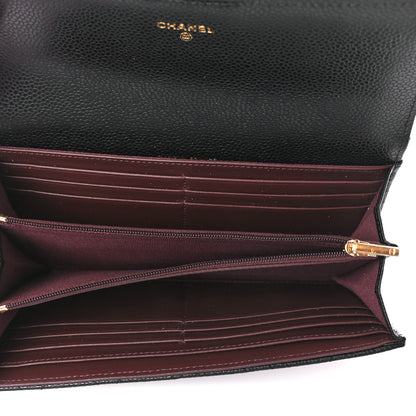 Chanel Caviar Quilted Large Gusset Flap Wallet Black 5 of 12