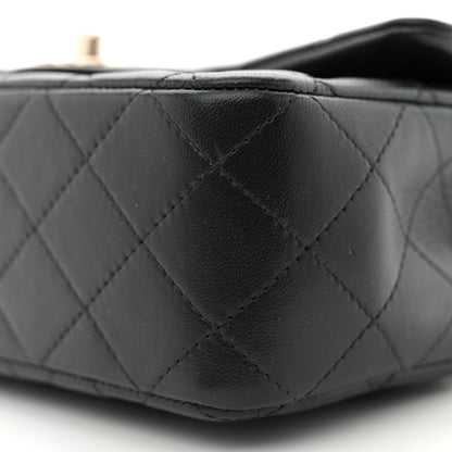 Chanel Lambskin Quilted Mini Top Handle Rectangular Flap Black 10 of 11