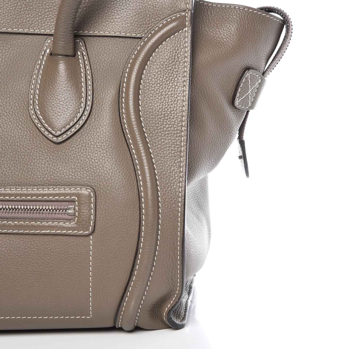 Drummed Calfskin Mini Luggage Souris