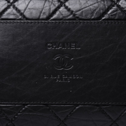 Chanel Aged Calfskin Quilted Large Secret Tag Bowling Bag Black 19 of 27
