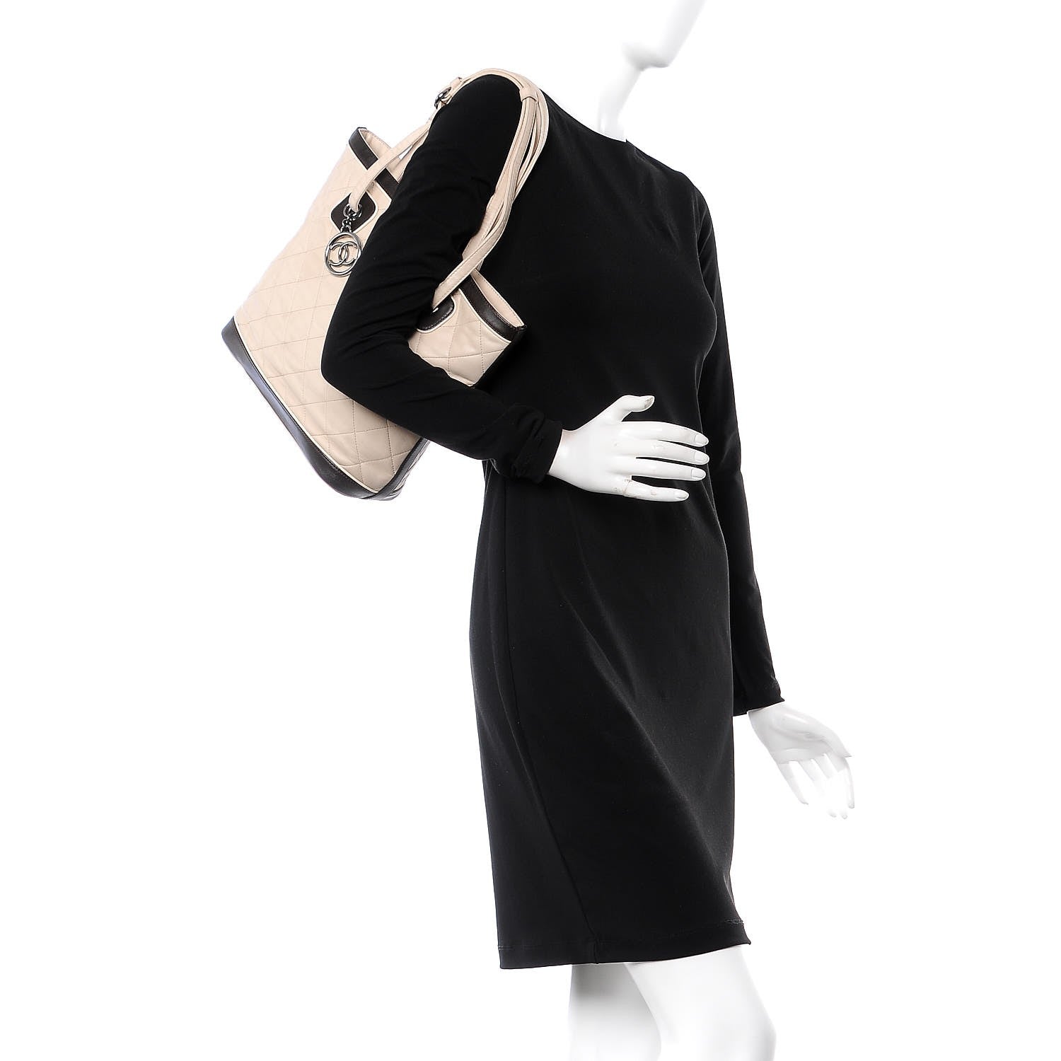 Chanel Lambskin Quilted Small Paris Biarritz Tote Beige Brown 2 of 10