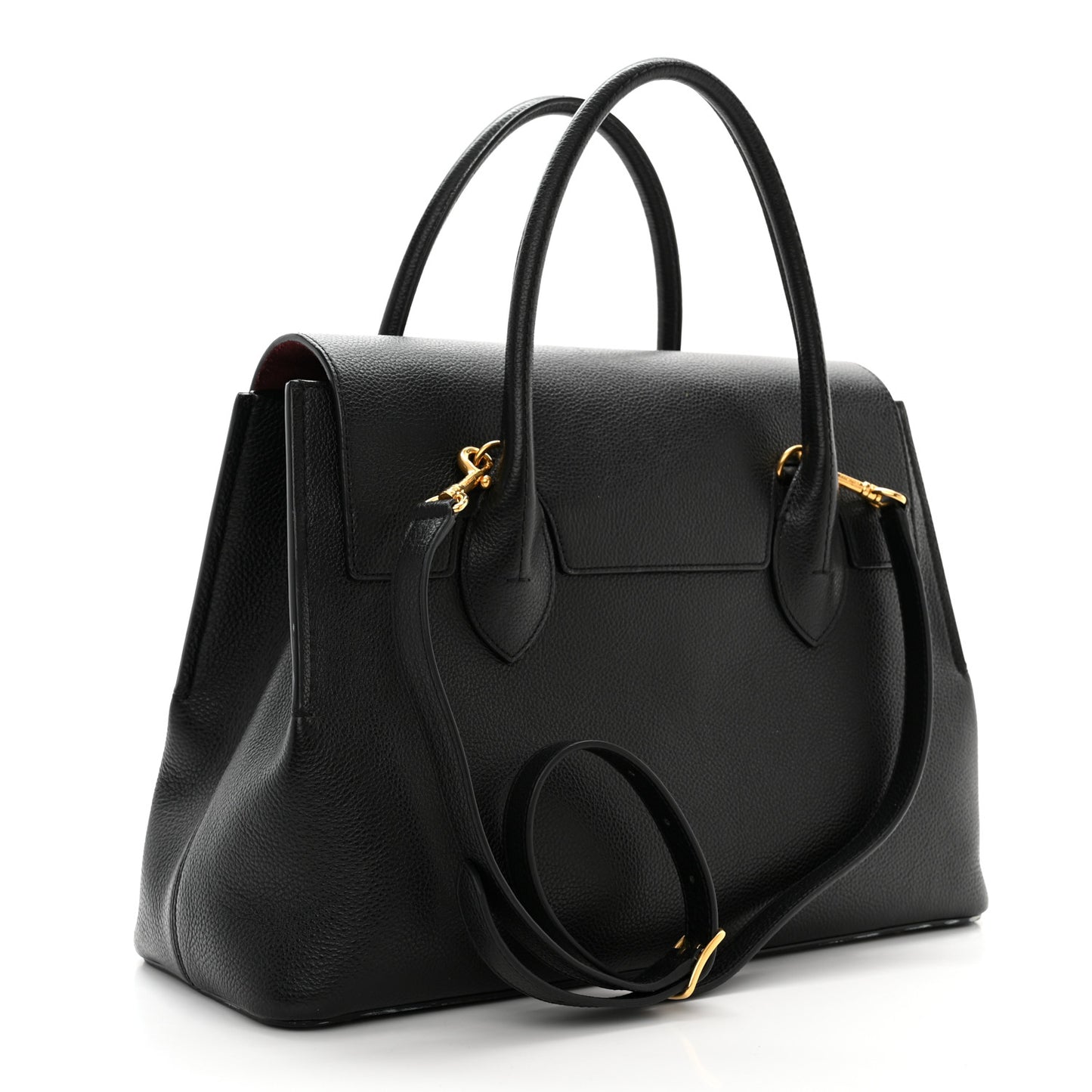 Small Classic Grain Calfskin Large Seaton Black