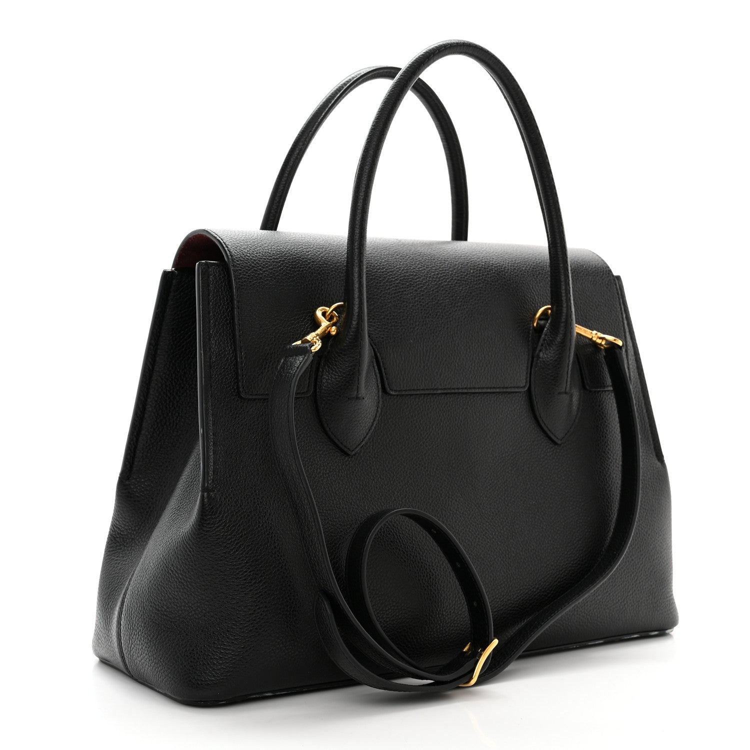 Mulberry Small Classic Grain Calfskin Large Seaton Black 3 of 9