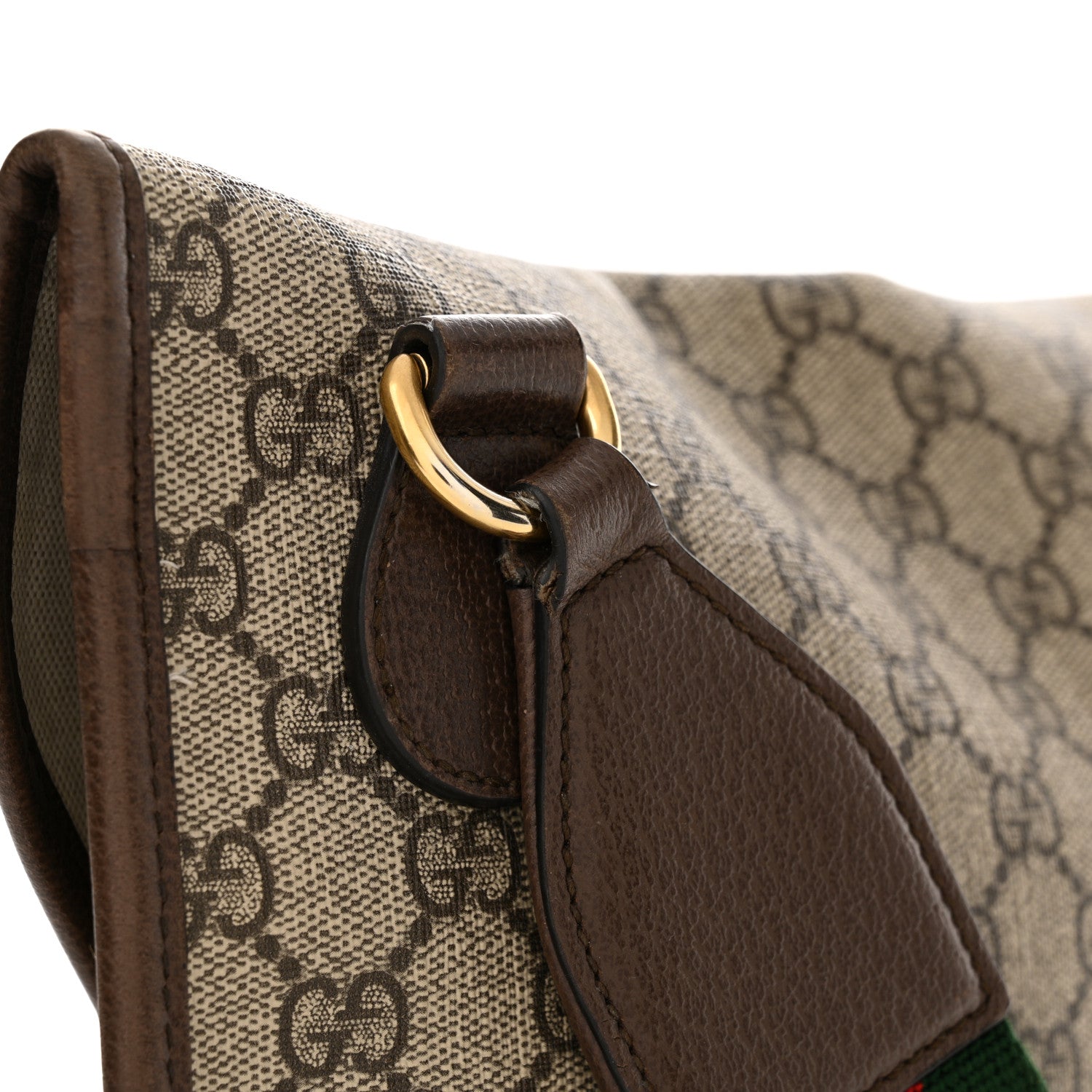 Gucci GG Supreme Monogram Web Medium Neo Vintage Flap Messenger Bag Beige New Acero 19 of 21