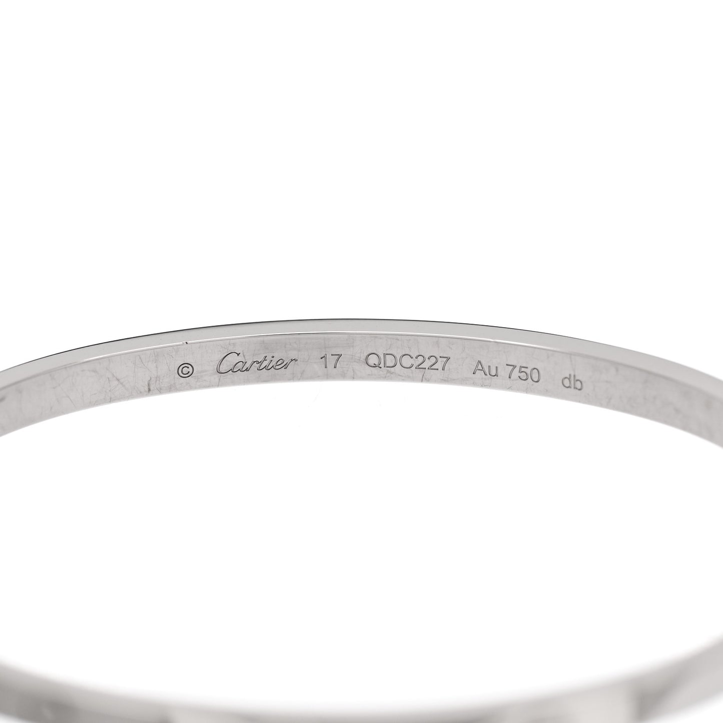 18K White Gold Small LOVE Bracelet 17