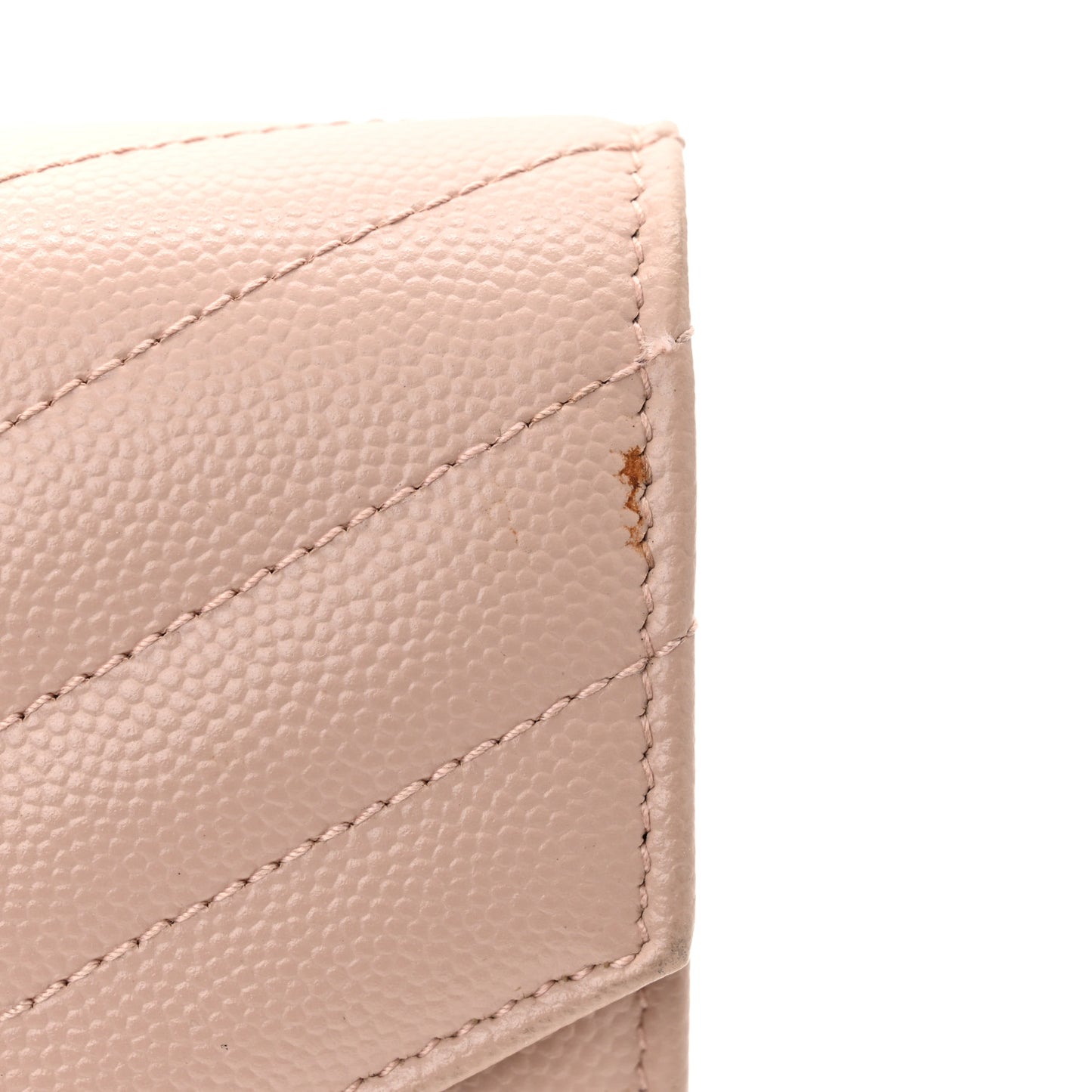Grain De Poudre Matelasse Chevron Monogram Chain Wallet Pale Pink