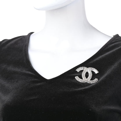 Chanel Baguette Crystal CC Brooch Silver 2 of 4