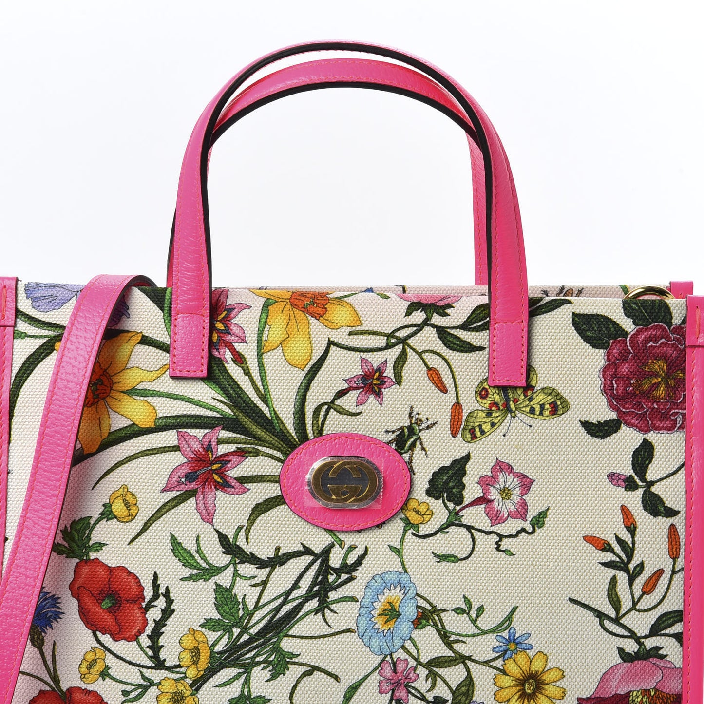 Canvas Medium Flora Tote Fuchsia