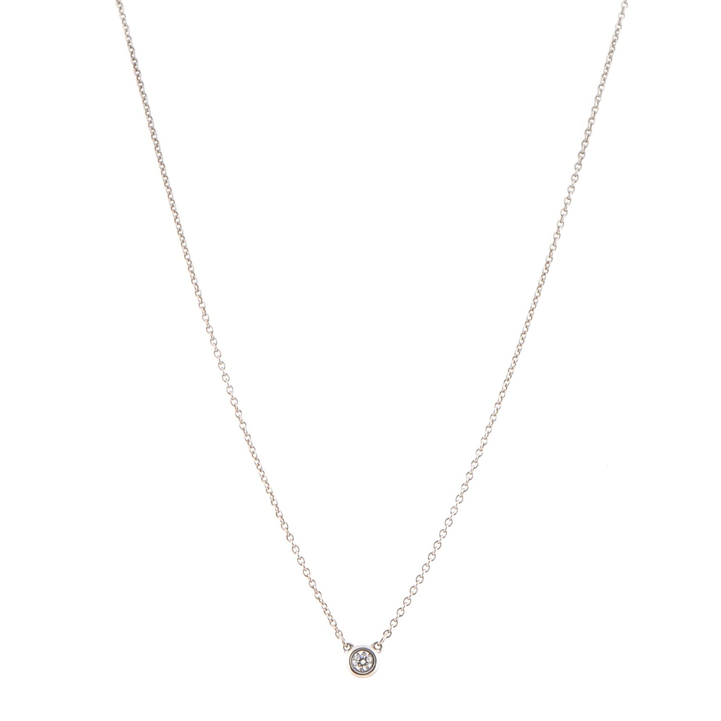 Sterling Silver Diamond .07ct Elsa Peretti Diamonds by the Yard Pendant Necklace