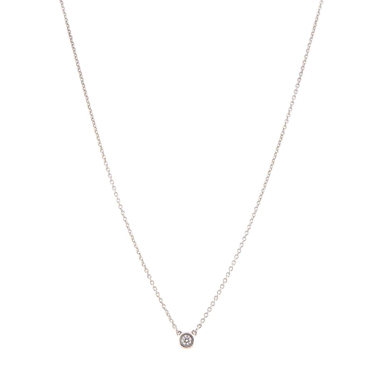 Tiffany Sterling Silver Diamond .07ct Elsa Peretti Diamonds by the Yard Pendant Necklace 1 of 6