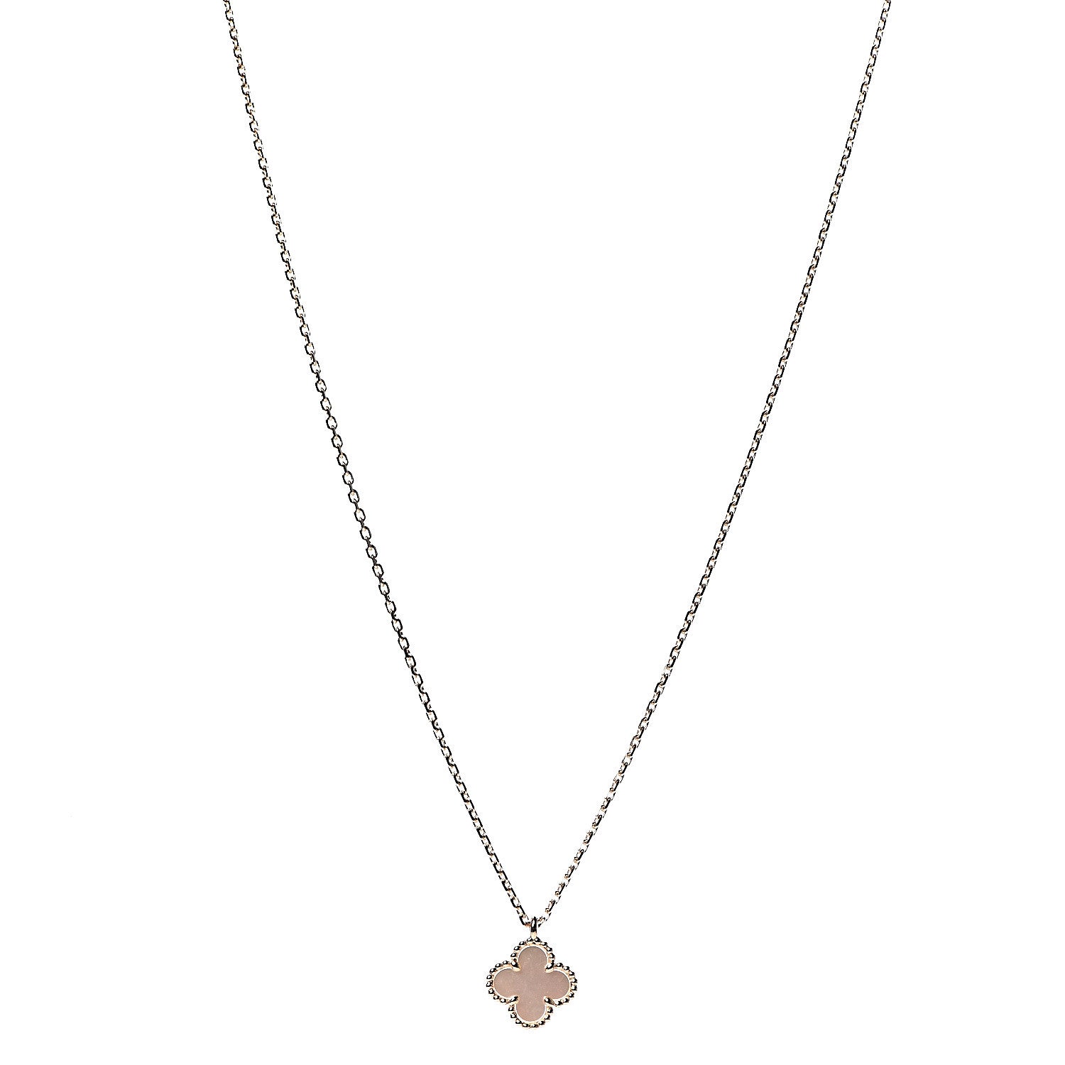 Van Cleef & Arpels 18K Yellow Gold Mother of Pearl Sweet Alhambra Pendant Necklace 1 of 5