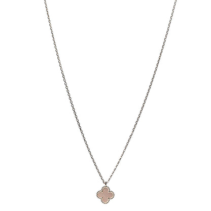 Van Cleef & Arpels 18K Yellow Gold Mother of Pearl Sweet Alhambra Pendant Necklace 1 of 5