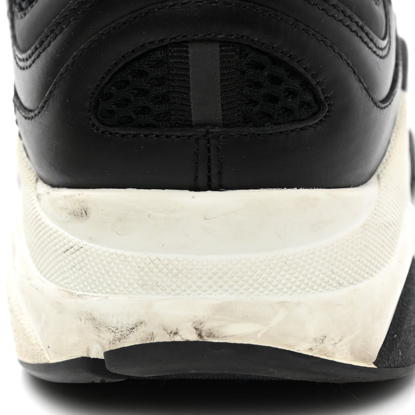 Technical Mesh Calfskin Mens B22 Sneakers 41 Black