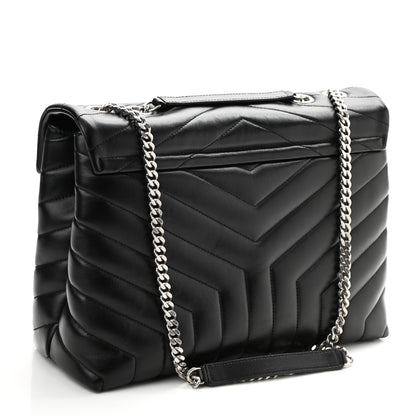 Saint Laurent Calfskin Y Quilted Monogram Medium Loulou Chain Satchel Black 2 of 9