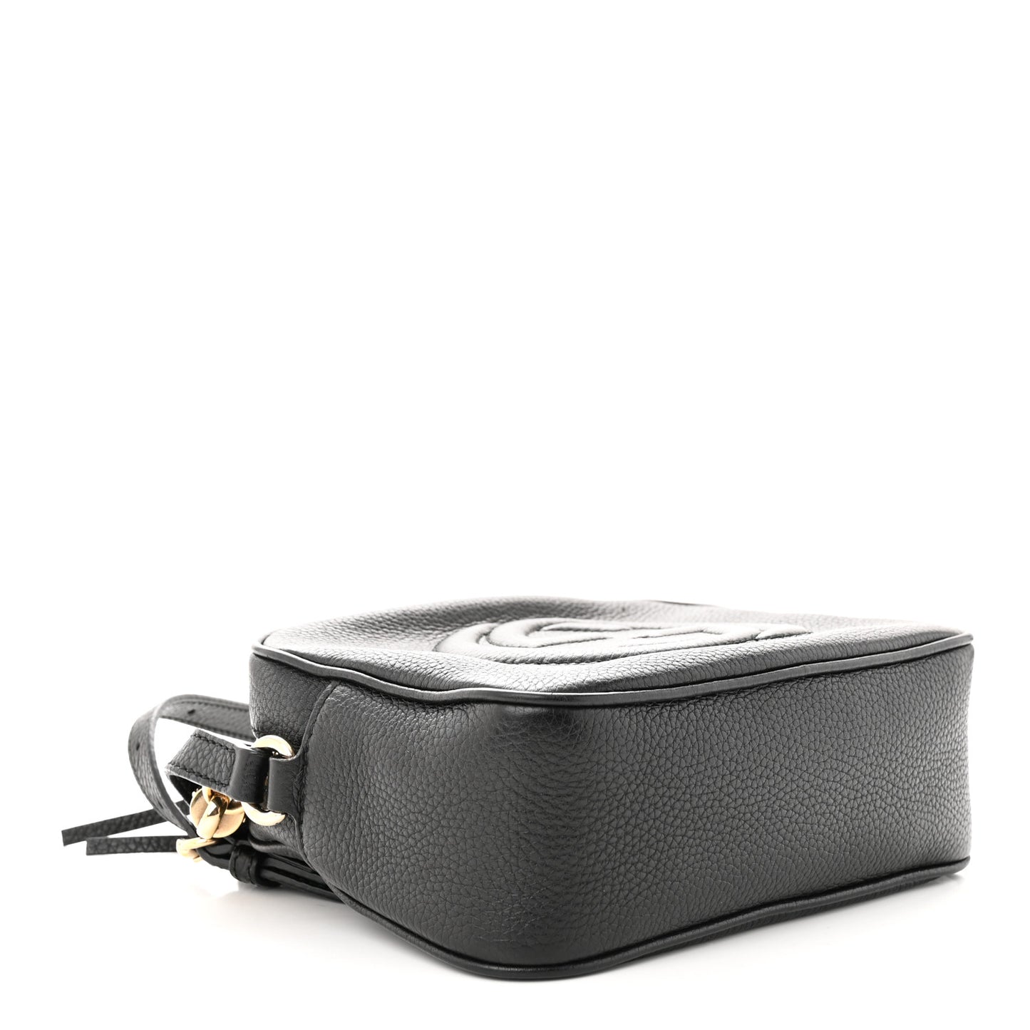 Pebbled Calfskin Small Soho Disco Bag Black