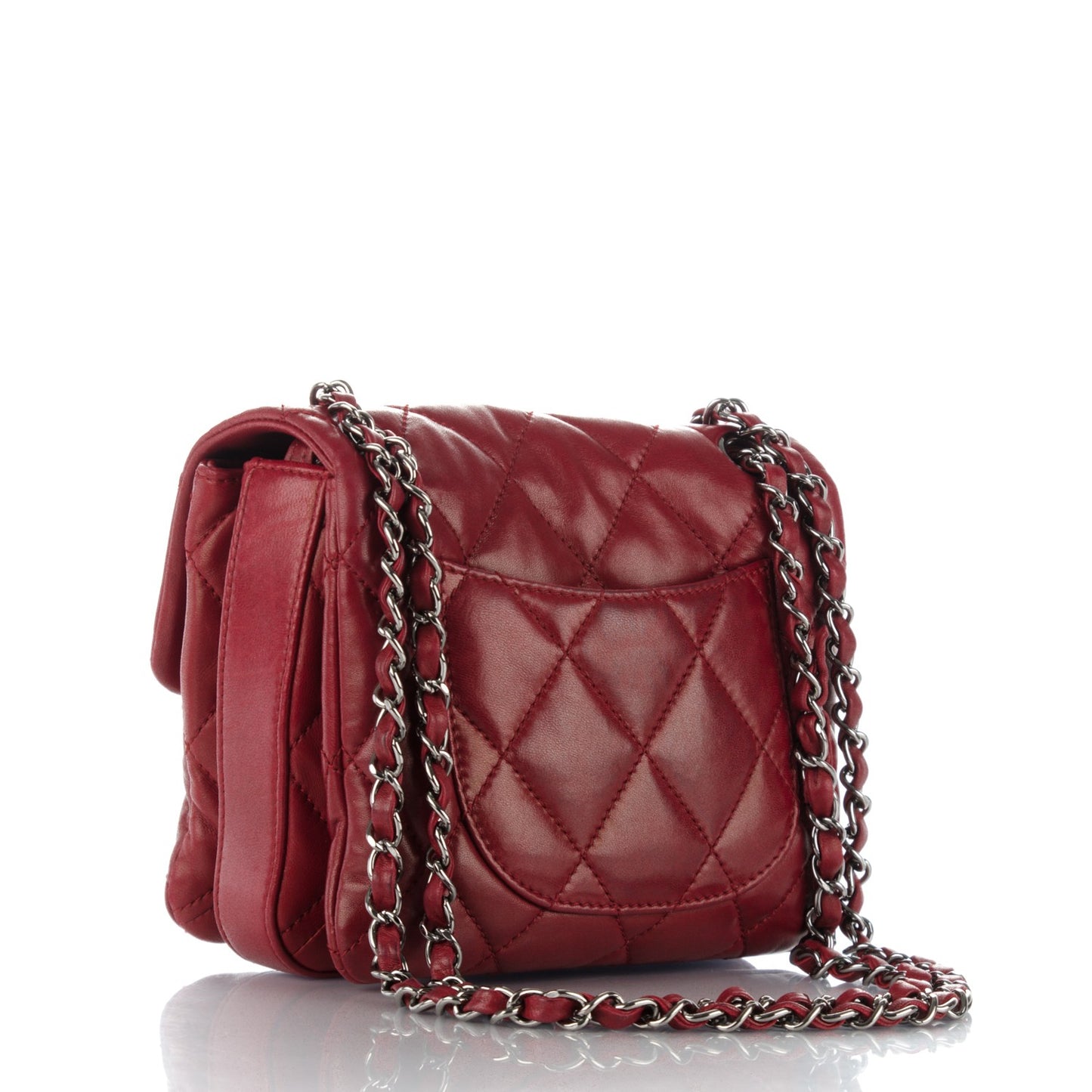 Lambskin Quilted Mini Chanel 3 Flap Red