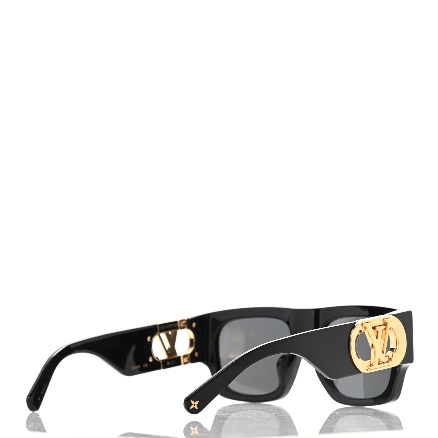 Louis Vuitton Acetate LV Link Square Sunglasses Z1478E Black