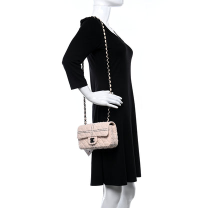 Chanel Tweed Quilted Mini Rectangular Flap Light Pink Black 2 of 9