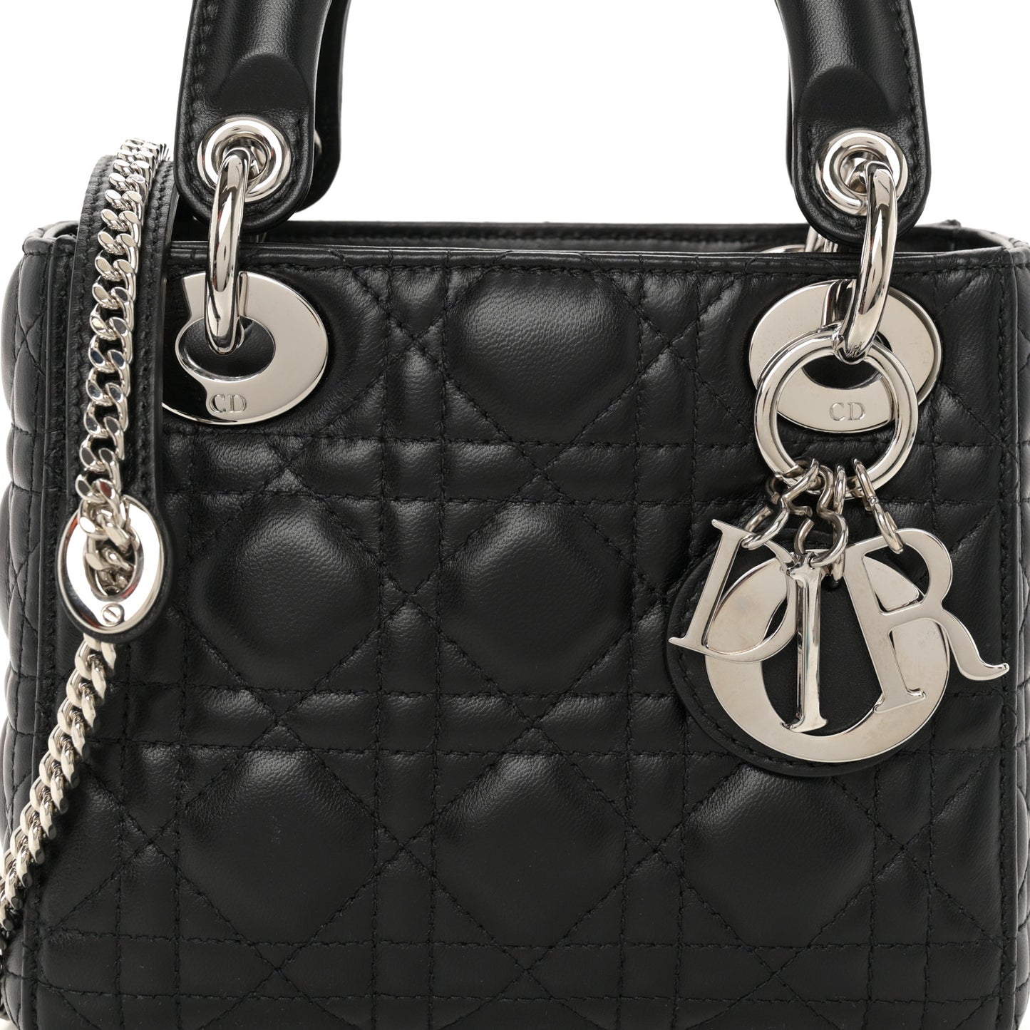 Lambskin Cannage Mini Lady Dior Black