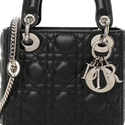 Christian Dior Lambskin Cannage Mini Lady Dior Black 7 of 11